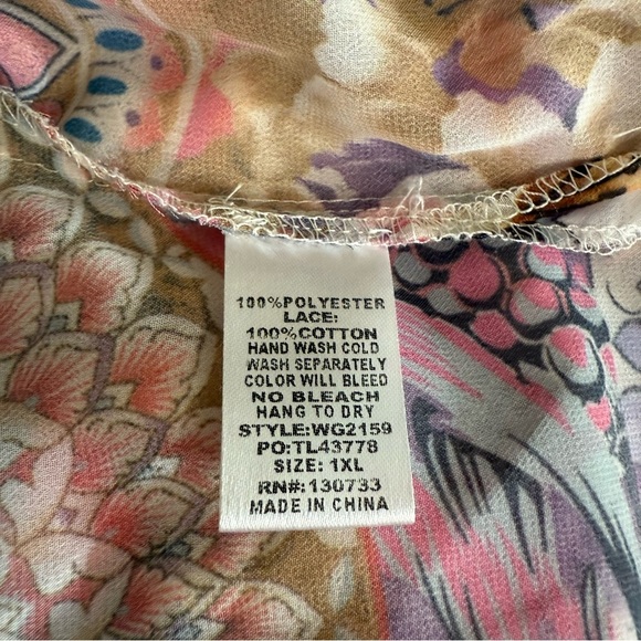 Umgee Kimono Medallion Floral Tassle Coverup Cardigan Colorful Women’s Size 1XL - Picture 12 of 13